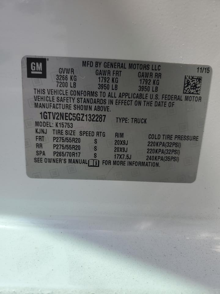 1GTV2NEC5GZ132287 2016 GMC Sierra K1500 Slt