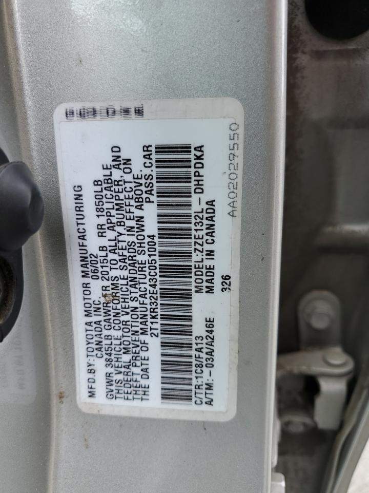 2T1KR32E43C051004 2003 Toyota Corolla Matrix Xr