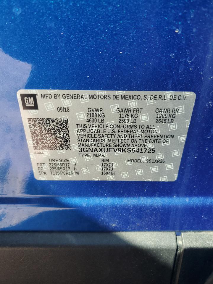 3GNAXUEV9KS541725 2019 CHEVROLET EQUINOX - Image 13