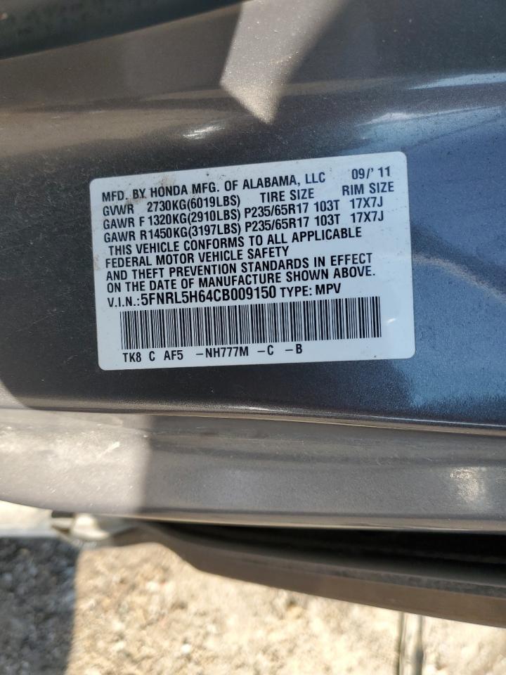 5FNRL5H64CB009150 2012 Honda Odyssey Exl