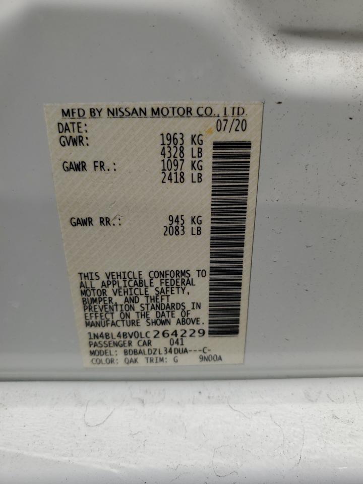 1N4BL4BV0LC264229 2020 Nissan Altima S