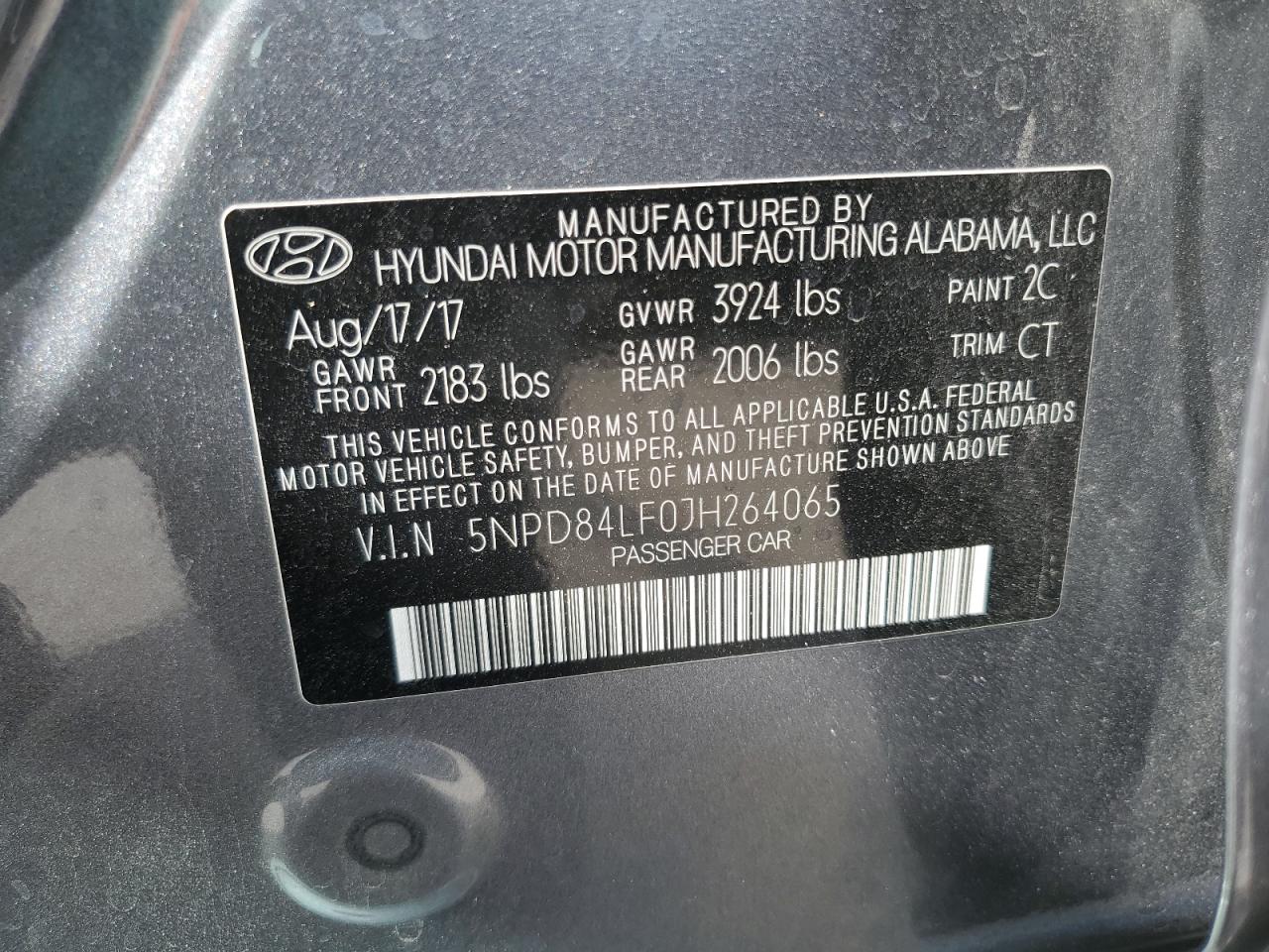 5NPD84LF0JH264065 2018 Hyundai Elantra Sel