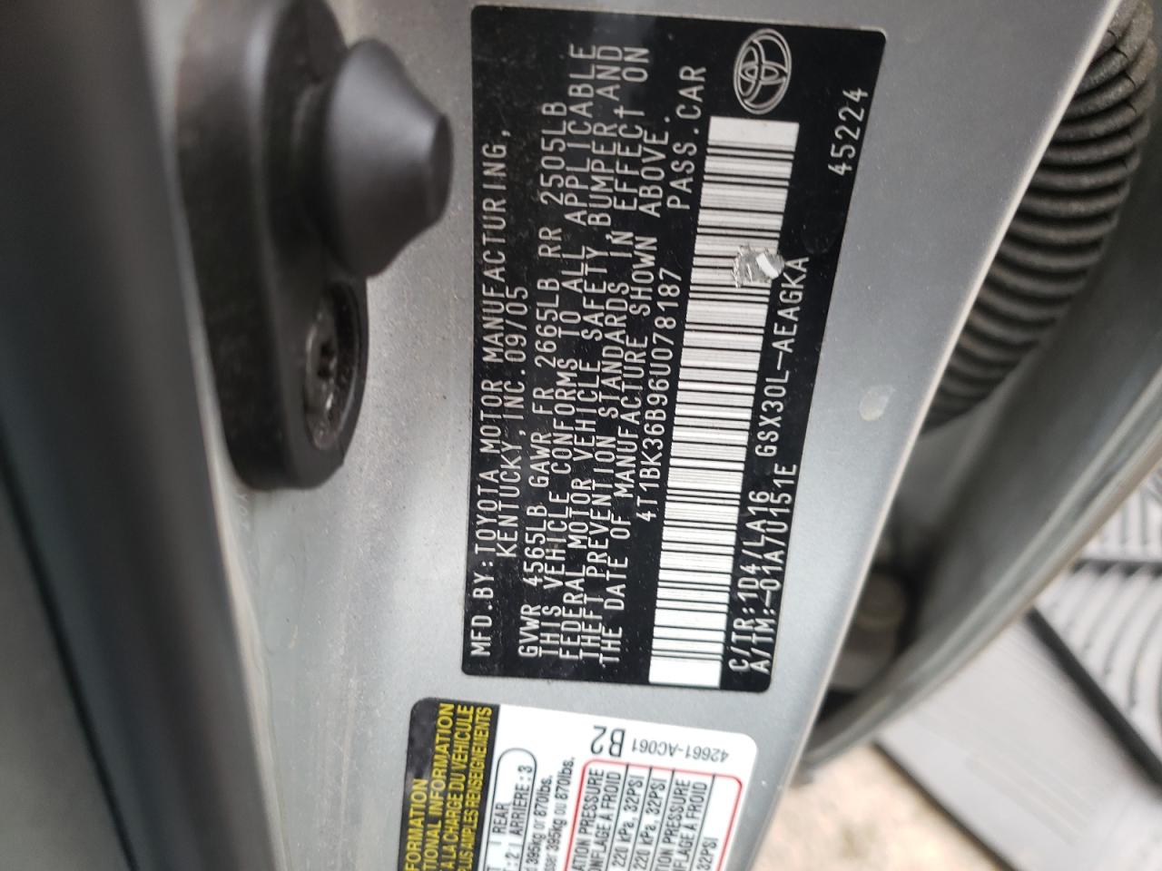 4T1BK36B96U078187 2006 Toyota Avalon Xl