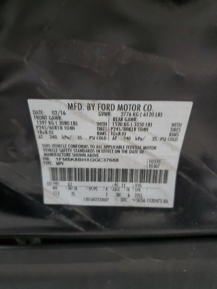 1FM5K8BHXGGC37688 2016 FORD EXPLORER - Image 13