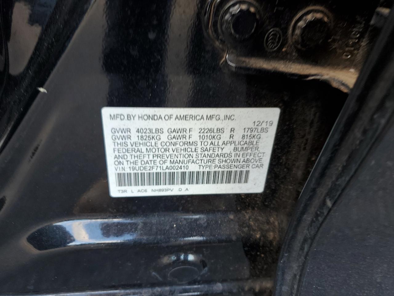 19UDE2F71LA002410 2020 Acura Ilx Premium