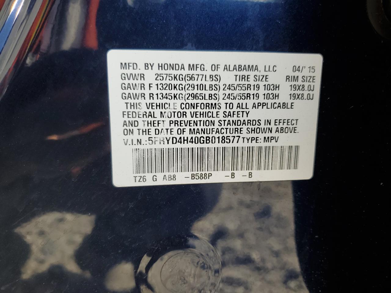 5FRYD4H40GB018577 2016 Acura Mdx Technology