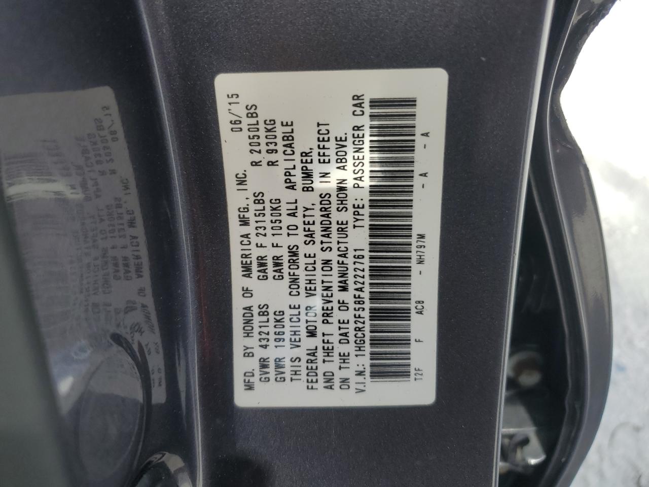 1HGCR2F58FA222761 2015 HONDA ACCORD - Image 14