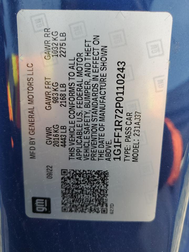 1G1FF1R72P0110243 CHEVROLET CAMARO LT1 2023
