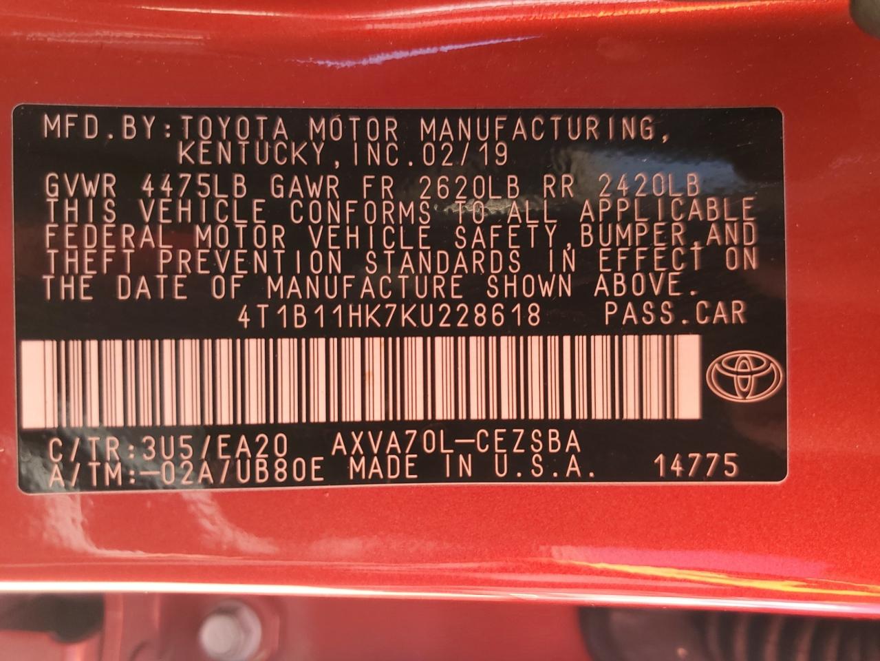 2019 Toyota Camry - Image 12