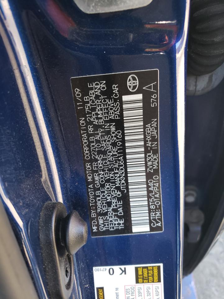 JTDKN3DU6A1119160 2010 Toyota Prius