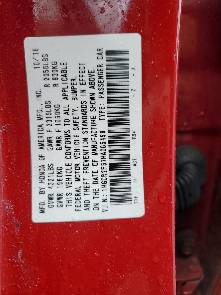 1HGCR2F57HA085458 HONDA ACCORD 2017