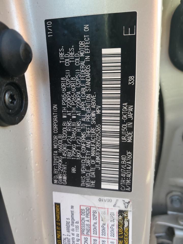 JTJBM7FX2B5025365 2011 Lexus Gx 460