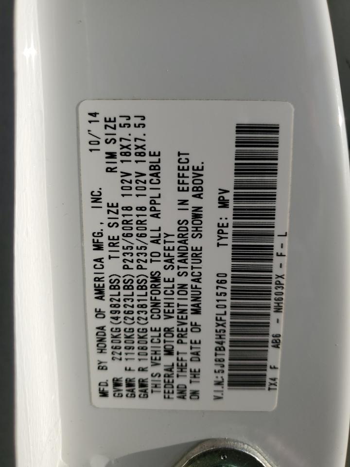 5J8TB4H5XFL015760 2015 Acura Rdx Technology