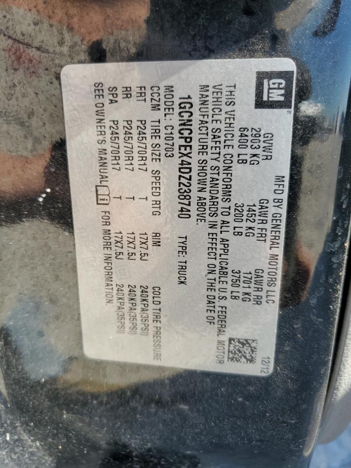 2013 Chevrolet Silverado C1500 VIN: 1GCNCPEX4DZ238740 Lot: 72367434