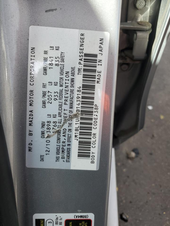 JM1BL1UF2B1439184 2011 Mazda 3 I