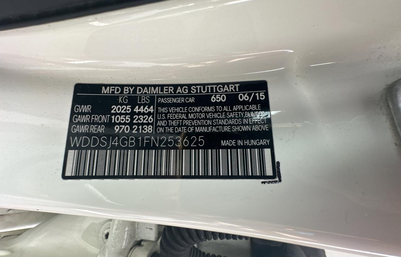 WDDSJ4GB1FN253625 2015 Mercedes-Benz Cla 250 4Matic