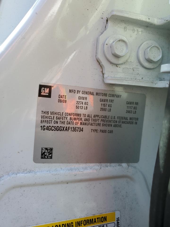 2010 Buick Lacrosse Cxl VIN: 1G4GC5GGXAF136734 Lot: 73809524