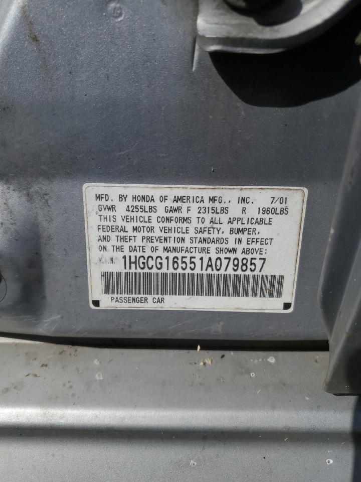 1HGCG16551A079857 2001 Honda Accord Ex