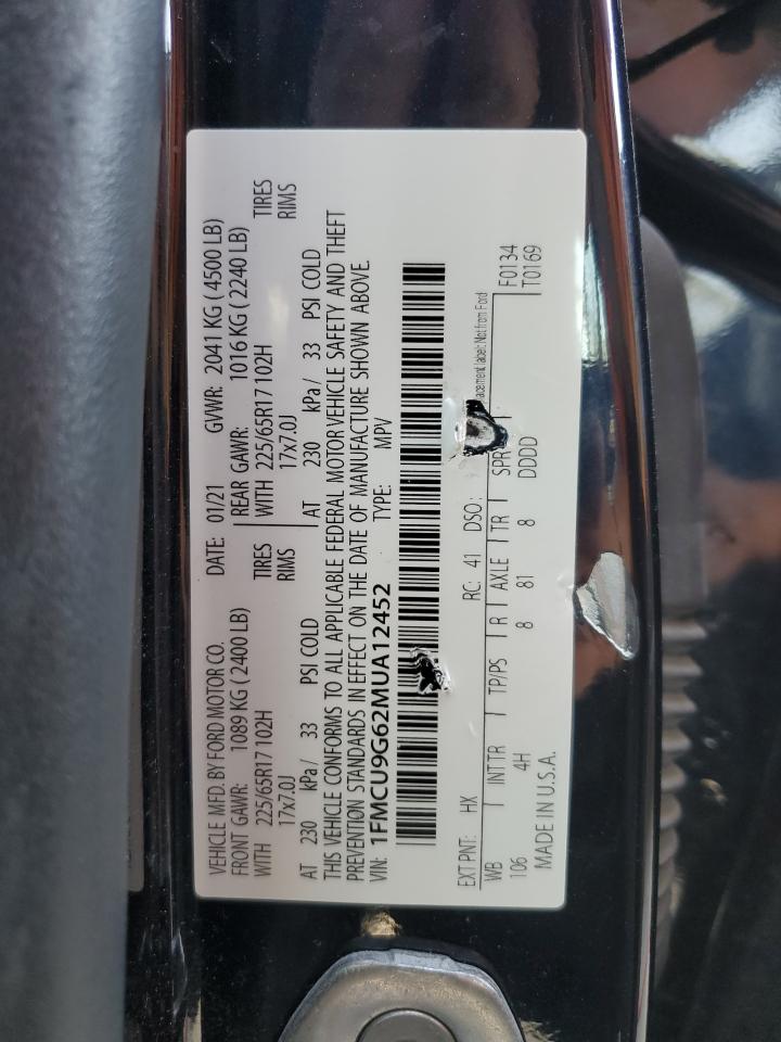 1FMCU9G62MUA12452 2021 Ford Escape Se