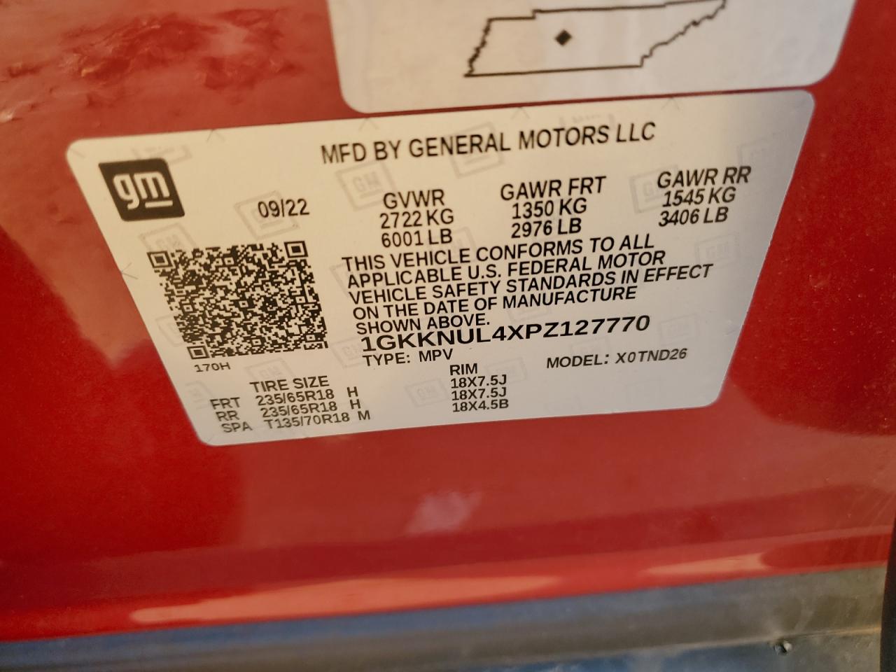 1GKKNUL4XPZ127770 2023 GMC Acadia Slt