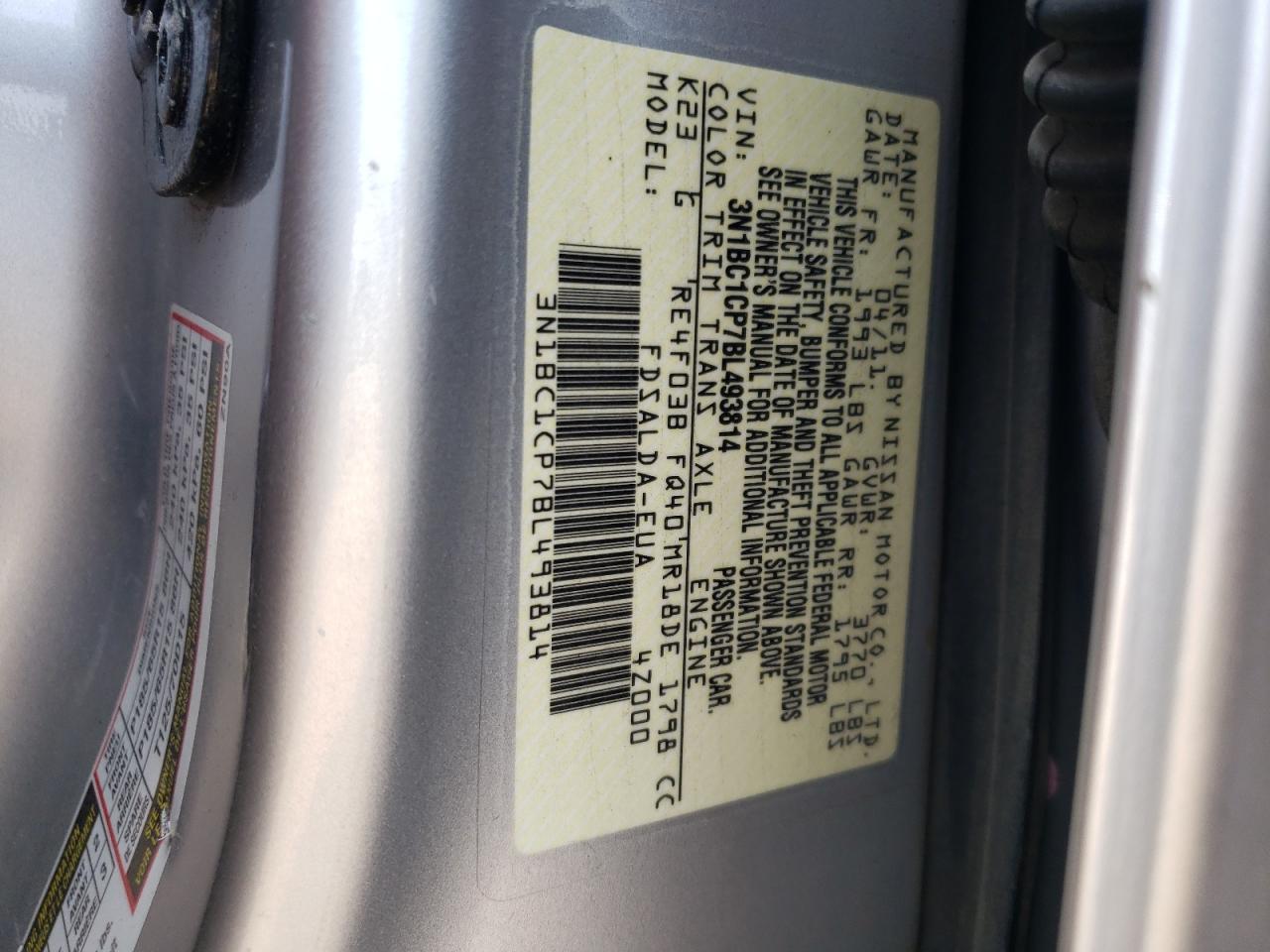 3N1BC1CP7BL493814 2011 Nissan Versa S