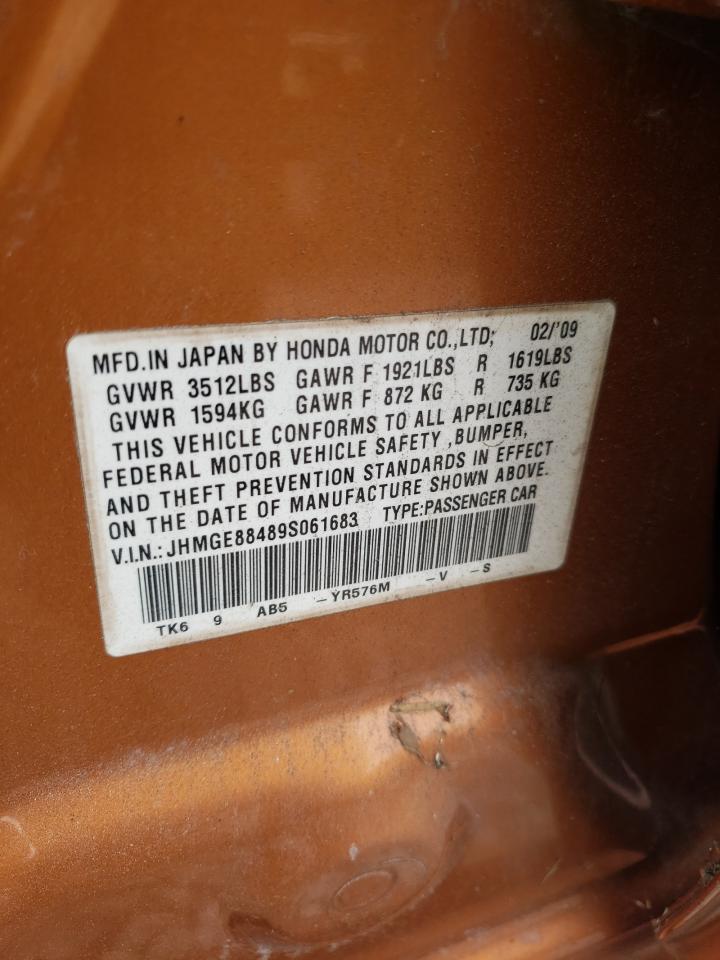 JHMGE88489S061683 2009 Honda Fit Sport