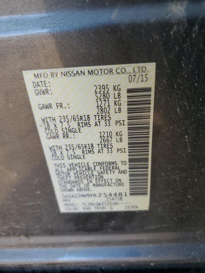 5N1AZ2MH9FN254481 2015 NISSAN MURANO - Image 14