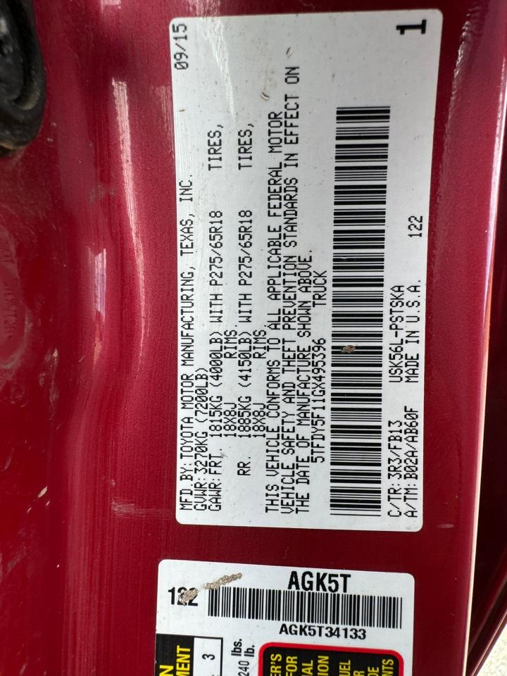 5TFDY5F11GX495396 2016 Toyota Tundra Crewmax Sr5