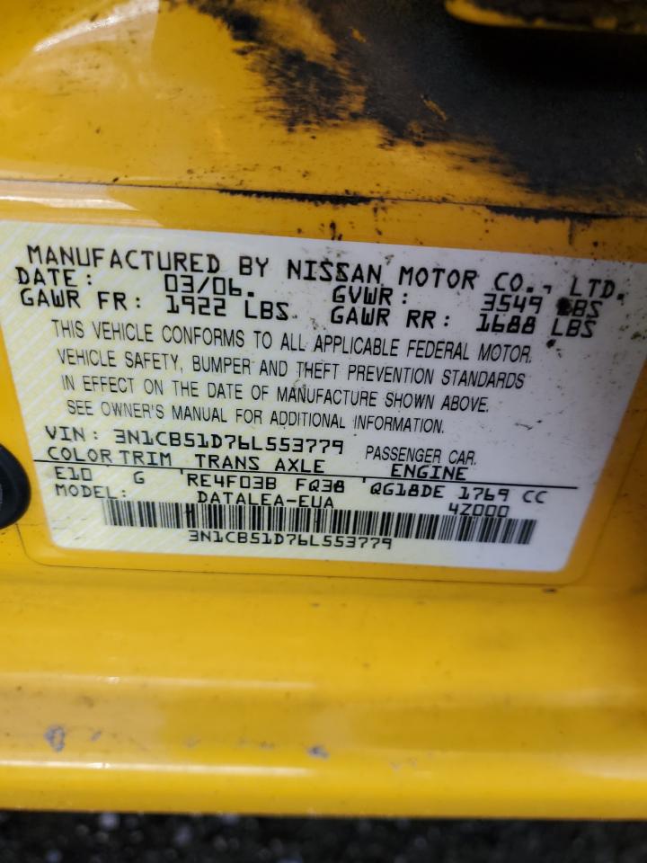 3N1CB51D76L553779 2006 Nissan Sentra 1.8