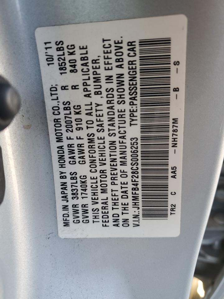 JHMFB4F28CS006253 2012 Honda Civic Hybrid