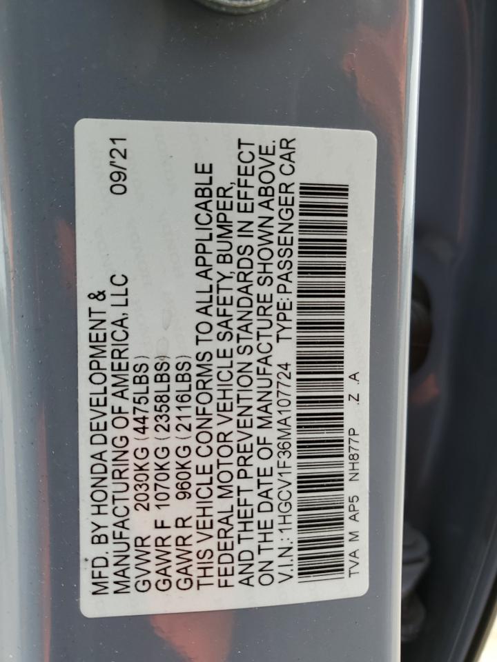 1HGCV1F36MA107724 2021 Honda Accord Sport