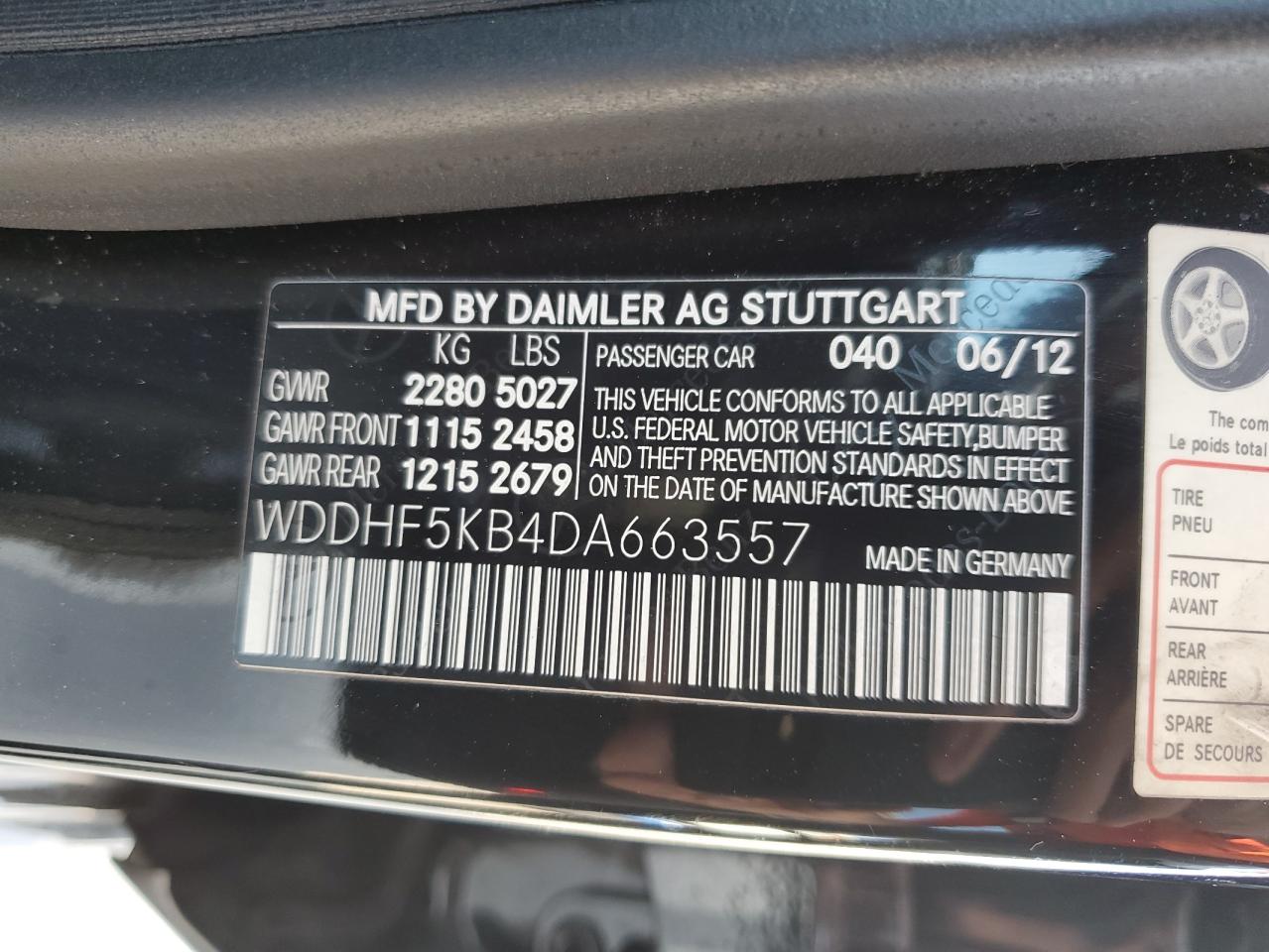 2013 Mercedes-Benz E 350 VIN: WDDHF5KB4DA663557 Lot: 71593744