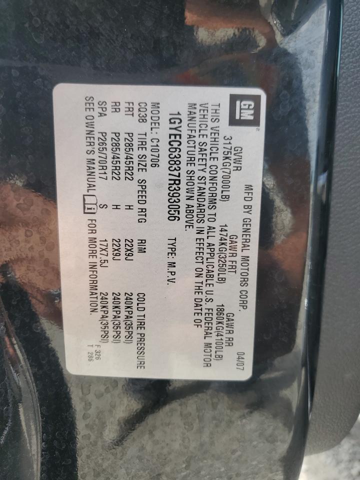 2007 Cadillac Escalade Luxury VIN: 1GYEC63837R39305 Lot: 69929354