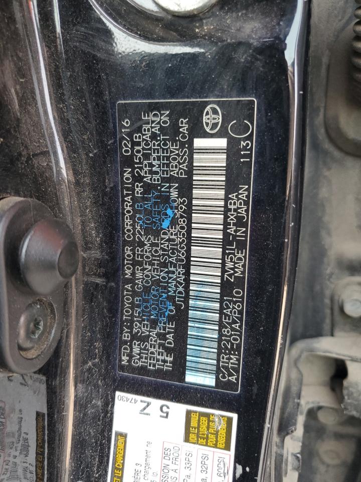 JTDKARFU6G3508793 2016 Toyota Prius