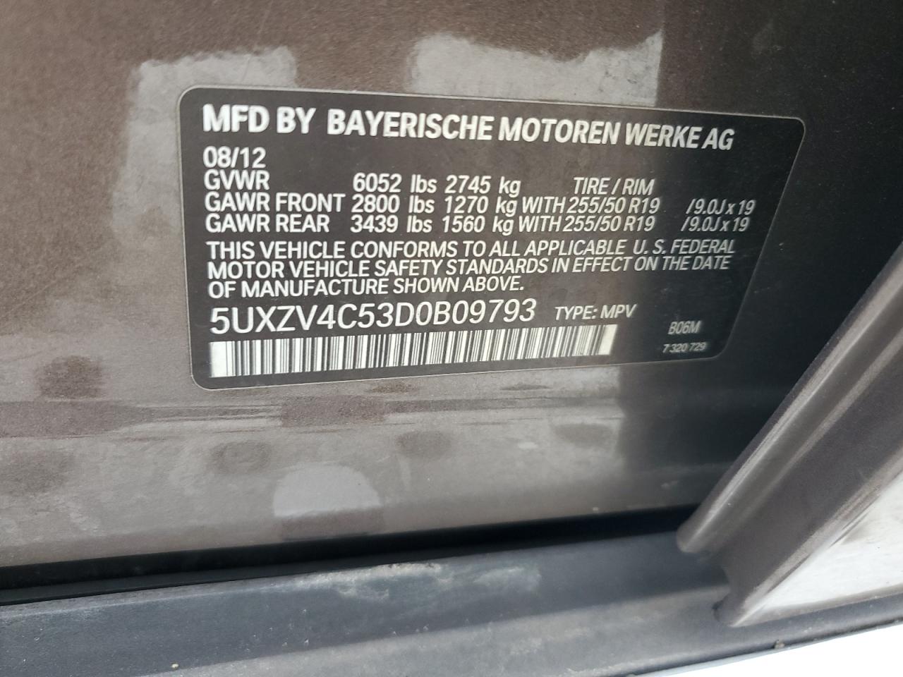 5UXZV4C53D0B09793 2013 BMW X5 xDrive35I