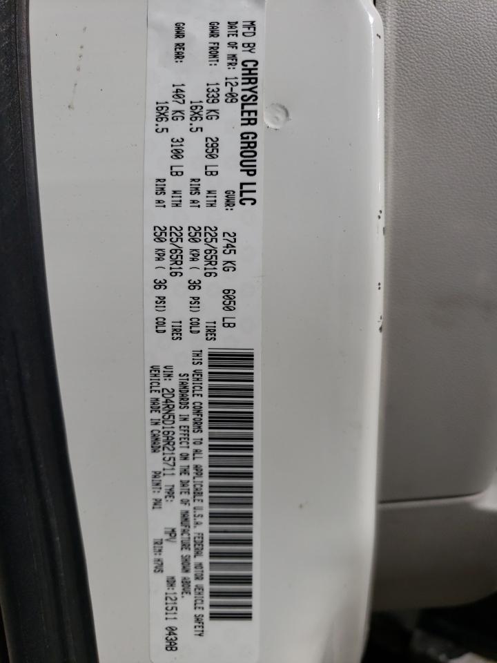 2010 Dodge Grand Caravan Sxt VIN: 2D4RN5D16AR215711 Lot: 72431914