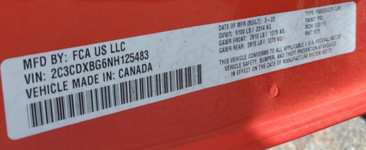 2C3CDXBG6NH125483 2022 DODGE CHARGER - Image 12