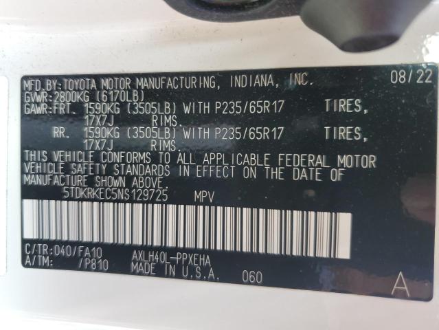 5TDKRKEC5NS129725 Toyota All Models SIENNA LE 13