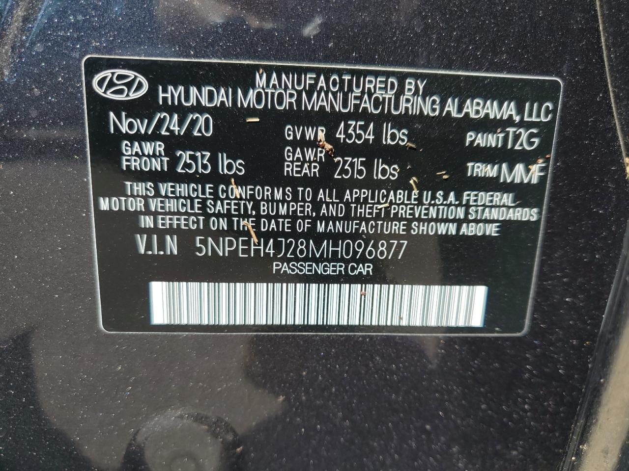 5NPEH4J28MH096877 2021 Hyundai Sonata Limited