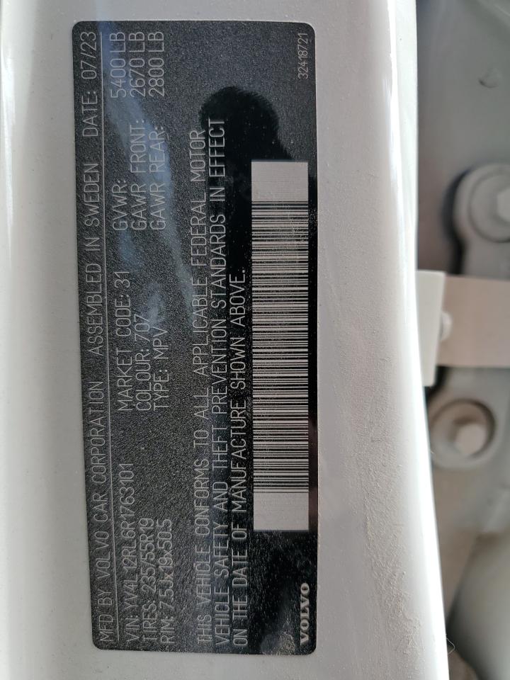 2024 Volvo Xc60 Plus VIN: YV4L12RL6R1763101 Lot: 70562224