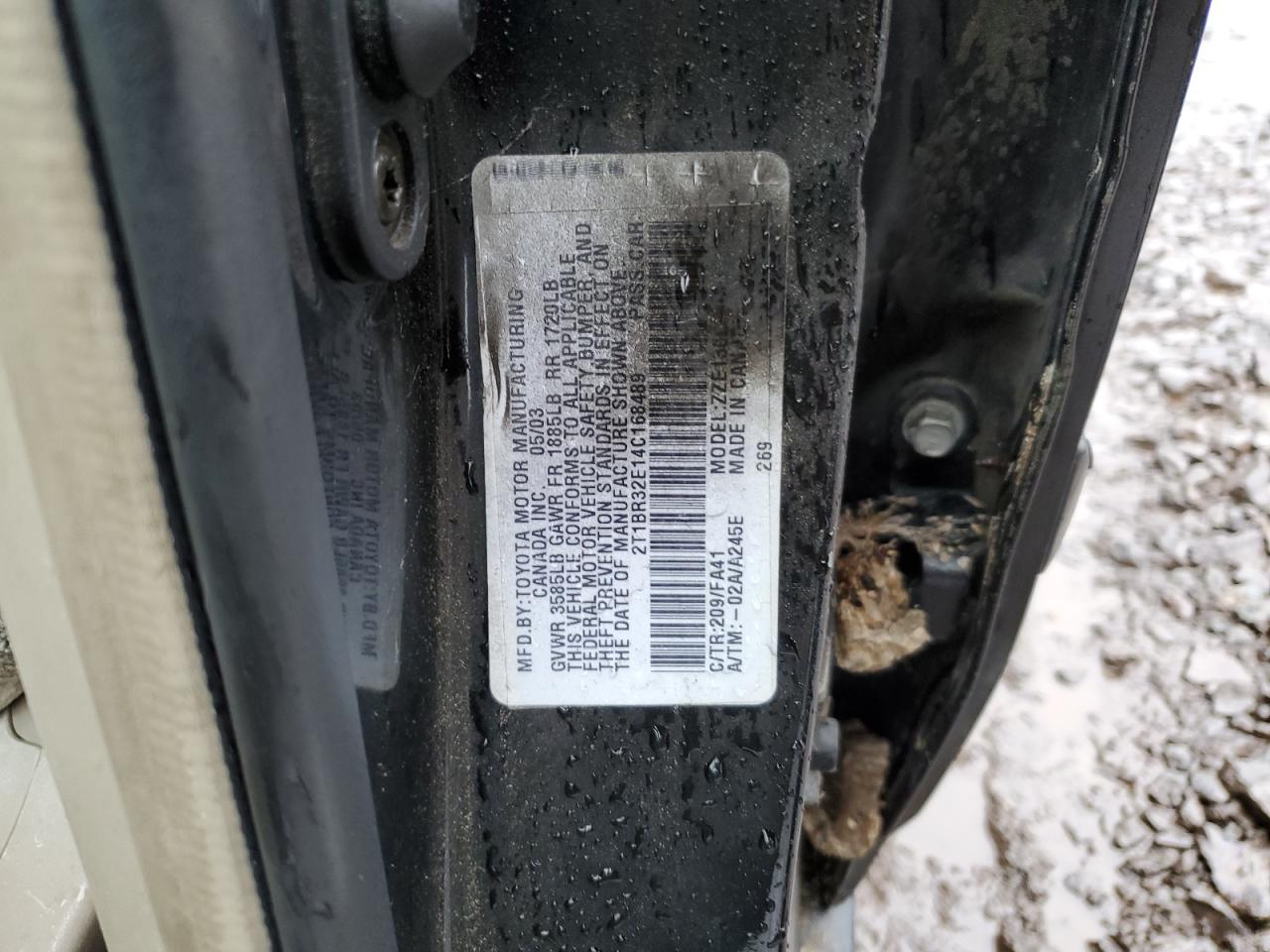 2004 Toyota Corolla Ce VIN: 2T1BR32E14C168489 Lot: 73241364