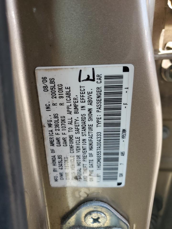 1HGCM66557A004333 2007 Honda Accord Ex