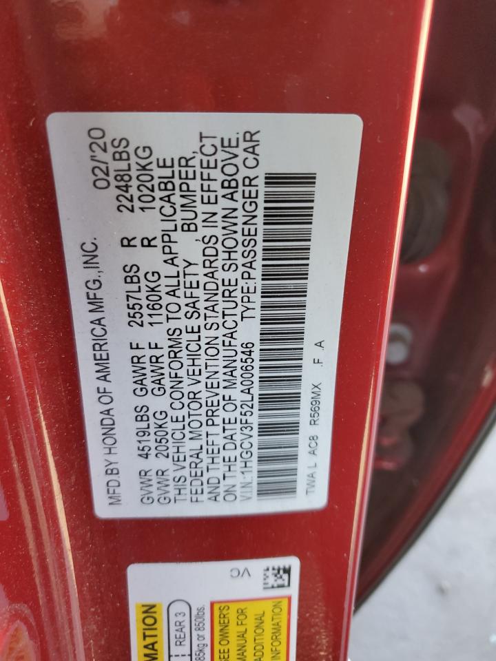 1HGCV3F52LA006546 Honda Accord HYB 14