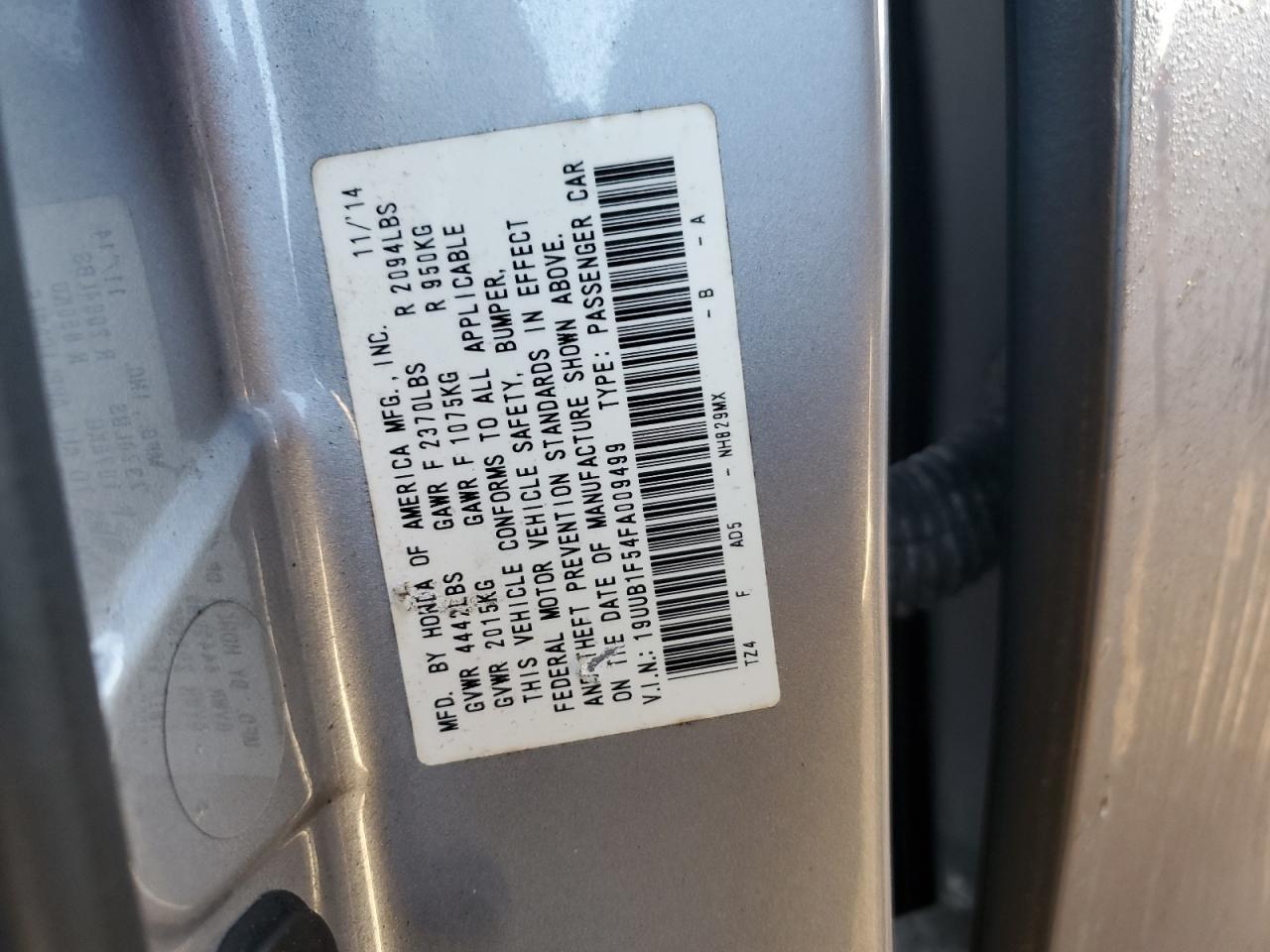 19UUB1F54FA009499 2015 Acura Tlx Tech