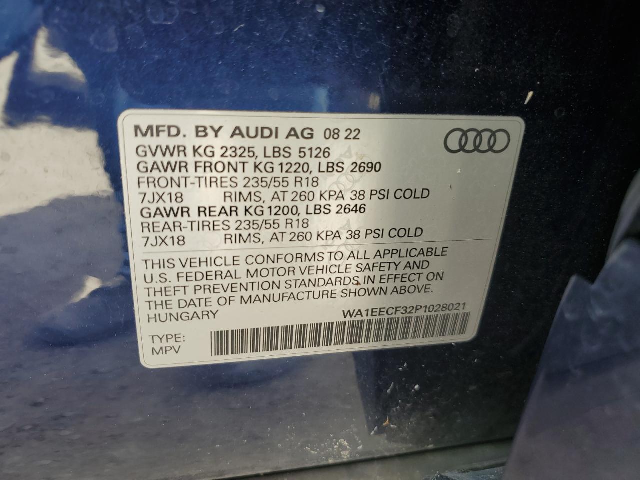 2023 Audi Q3 Premium Plus S Line 45 VIN: WA1EECF32P1028021 Lot: 73844524