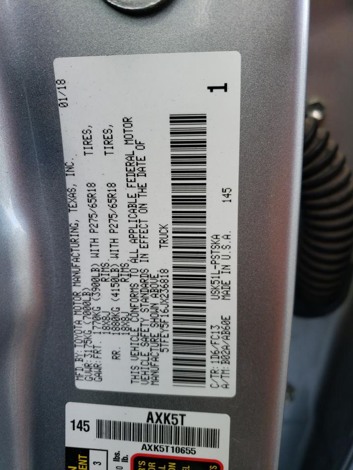 5TFEY5F16JX236818 2018 Toyota Tundra Crewmax Sr5