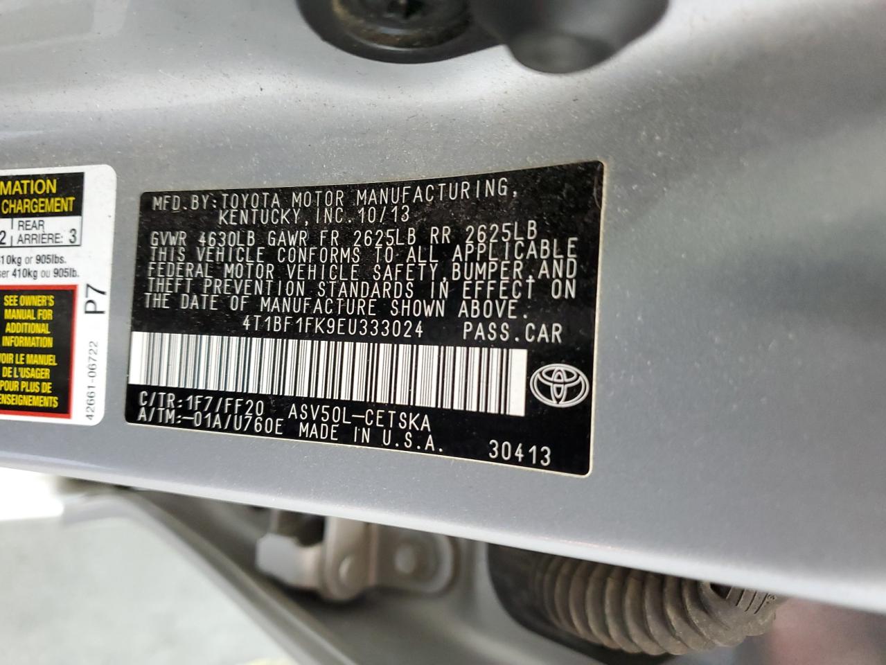 4T1BF1FK9EU333024 2014 Toyota Camry L