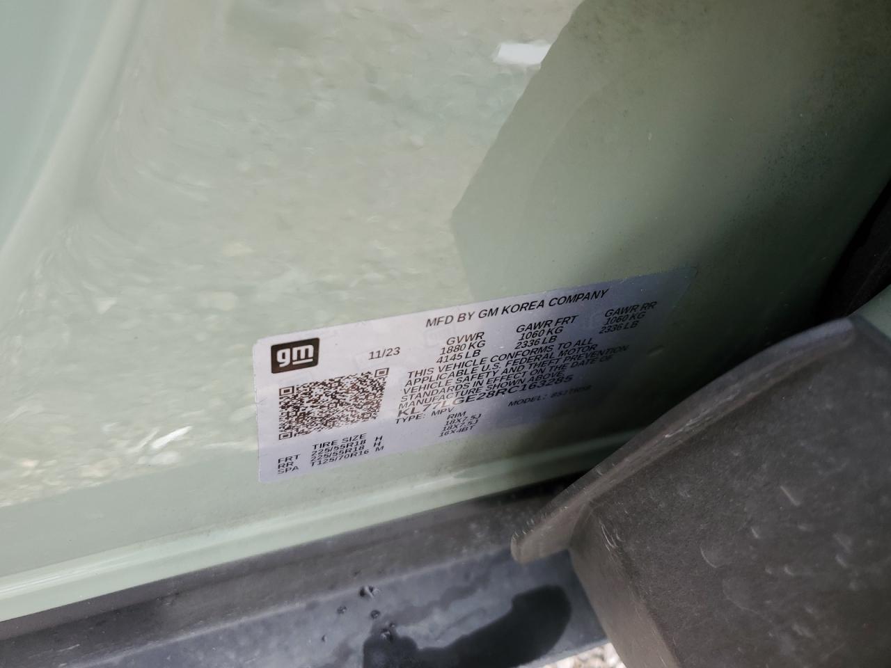 2024 Chevrolet Trax 1Rs VIN: KL77LGE28RC163285 Lot: 71383914