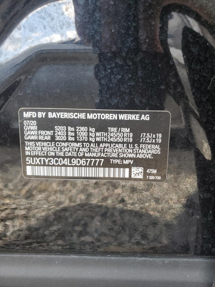 VIN 5UXTY3C04L9D67777 2020 BMW X3 no.14