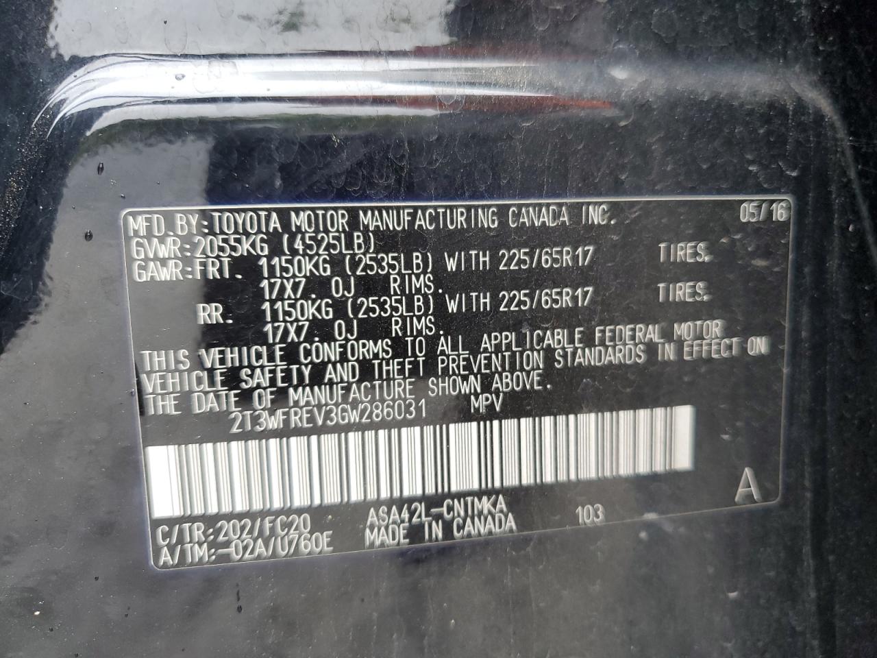 2T3WFREV3GW286031 2016 TOYOTA RAV 4 - Image 13